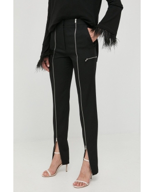 Victoria Beckham spodnie wełniane damskie kolor czarny dopasowane high waist