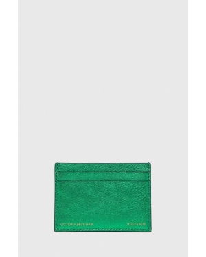Victoria Beckham etui na kartę skórzane damski kolor zielony