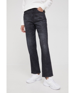 Wrangler jeansy MOM STRAIGHT GRANITE damskie high waist