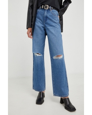 Wrangler jeansy bawełniane Mom Relaxed Patty damskie high waist