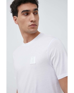 Armani Exchange t-shirt bawełniany kolor biały z aplikacją