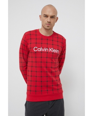 Calvin Klein Underwear Bluza piżamowa męska kolor czerwony z nadrukiem