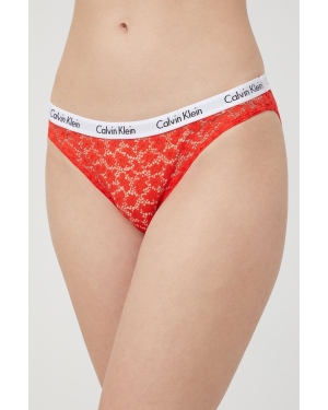 Calvin Klein Underwear figi (3-pack) kolor czerwony z koronki
