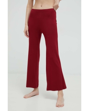 Calvin Klein Underwear spodnie piżamowe damska kolor bordowy