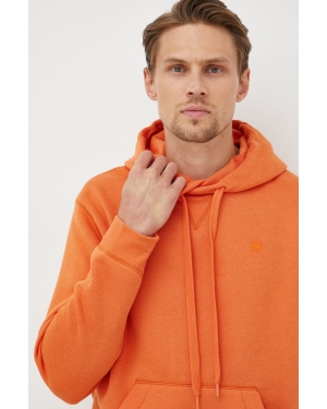 G-Star Raw bluza męska kolor pomarańczowy z kapturem gładka