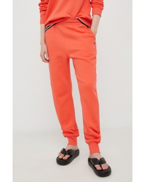 G-Star Raw spodnie dresowe D21320.C235 damskie kolor pomarańczowy gładkie
