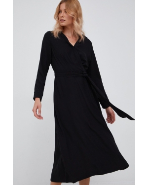 Lauren Ralph Lauren sukienka 250853337001 kolor czarny midi rozkloszowana