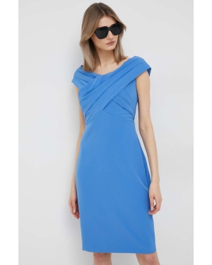 Lauren Ralph Lauren sukienka kolor niebieski mini prosta