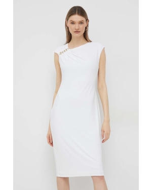 Lauren Ralph Lauren sukienka kolor biały mini dopasowana