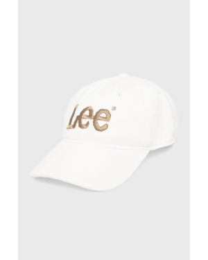 Lee czapka kolor biały gładka