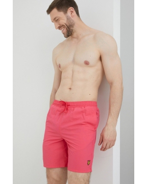 Lyle & Scott szorty kąpielowe męskie kolor różowy gładkie