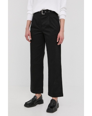 MICHAEL Michael Kors spodnie MS230AD3X6 damskie kolor czarny szerokie high waist