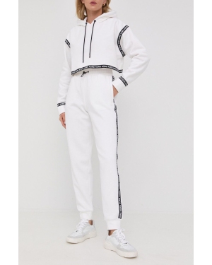 MICHAEL Michael Kors spodnie dresowe MS2309F23G damskie kolor biały z aplikacją