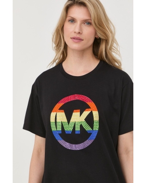 MICHAEL Michael Kors t-shirt bawełniany MU250T397J kolor czarny