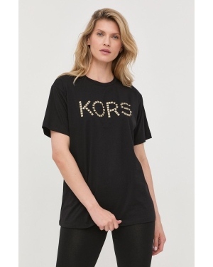 MICHAEL Michael Kors t-shirt bawełniany MU250SI97J kolor czarny