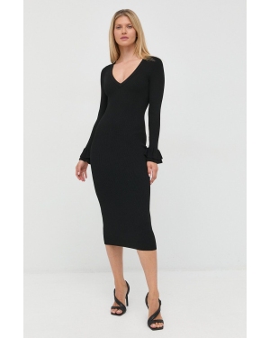 MICHAEL Michael Kors sukienka kolor czarny maxi dopasowana