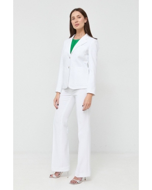 MICHAEL Michael Kors spodnie damskie kolor biały proste medium waist