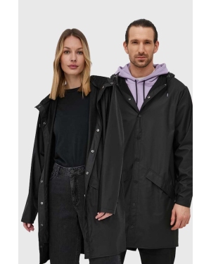 Rains kurtka 12020 Long Jacket kolor czarny przejściowa
