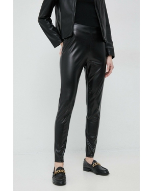 Sisley legginsy damskie kolor czarny gładkie