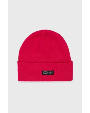 Superdry czapka kolor różowy