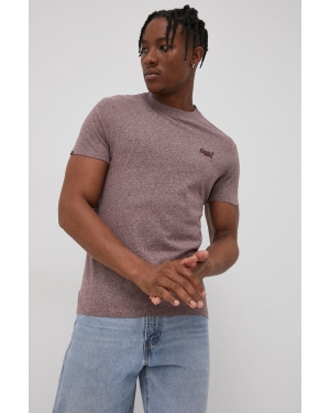 Superdry T-shirt bawełniany kolor fioletowy melanżowy