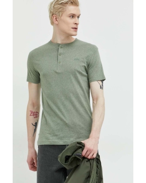 Superdry t-shirt bawełniany kolor zielony melanżowy