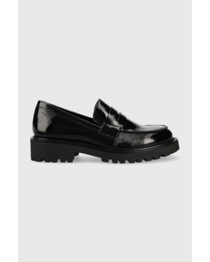 Vagabond Shoemakers mokasyny skórzane KENOVA damskie kolor czarny na płaskim obcasie 5241.360.20