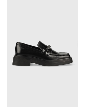 Vagabond Shoemakers mokasyny skórzane EYRA damskie kolor czarny na płaskim obcasie 5550.001.20