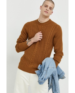 Jack & Jones sweter męski kolor brązowy
