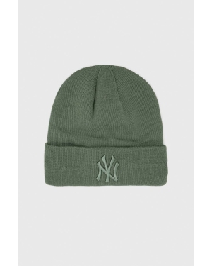 New Era czapka kolor zielony z grubej dzianiny