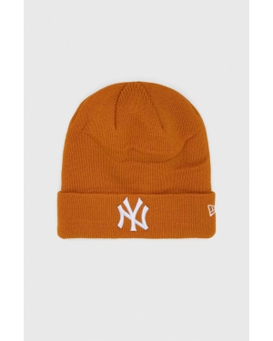 New Era czapka kolor pomarańczowy z grubej dzianiny