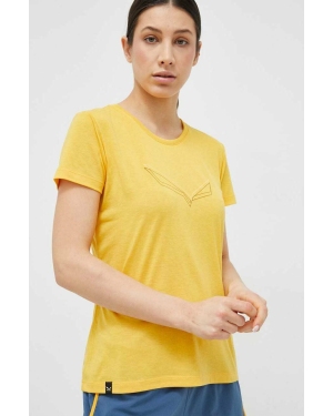 Salewa t-shirt sportowy Pure Eagle Frame kolor żółty
