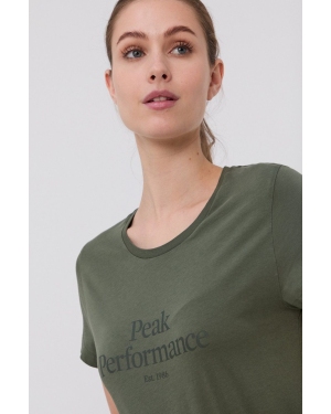 Peak Performance T-shirt bawełniany kolor zielony