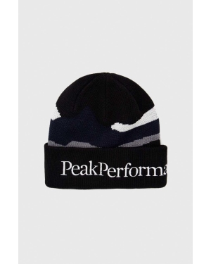 Peak Performance czapka wełniana kolor czarny z grubej dzianiny wełniana