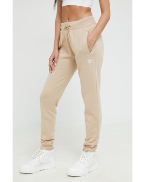 adidas Originals spodnie dresowe damskie kolor beżowy gładkie HJ7850-MAGBEI