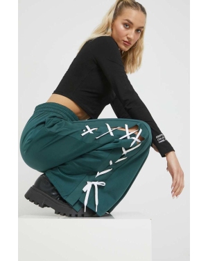 adidas Originals spodnie dresowe Always Original damskie kolor zielony gładkie