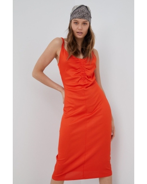 Vero Moda sukienka kolor pomarańczowy mini prosta