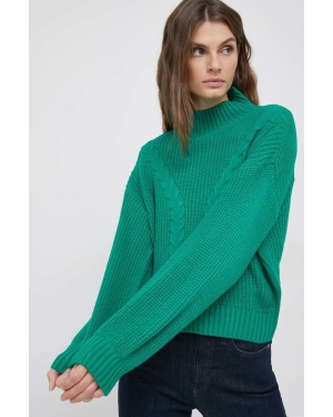 Vero Moda sweter damski kolor zielony z półgolfem