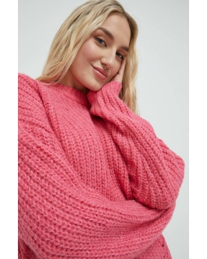 Vila sweter damski kolor różowy