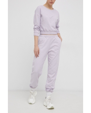 Only Spodnie damskie kolor fioletowy gładkie