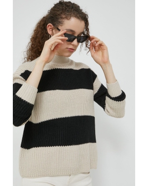 Only sweter damski kolor beżowy z półgolfem