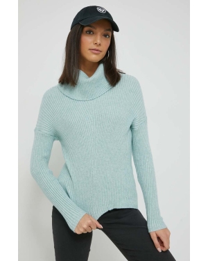 Only sweter damski kolor niebieski lekki z golfem