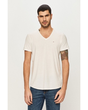 Tommy Jeans t-shirt męski kolor biały melanżowy