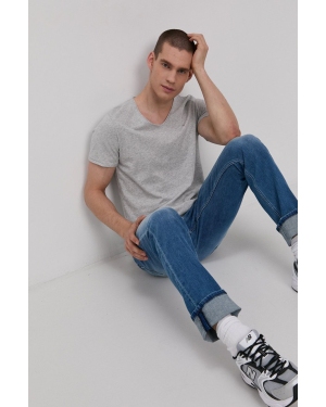 Tommy Jeans t-shirt męski kolor szary melanżowy