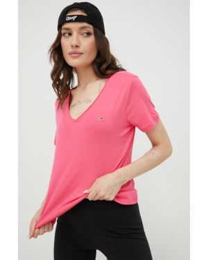 Tommy Jeans t-shirt bawełniany DW0DW09195.9BYY kolor różowy