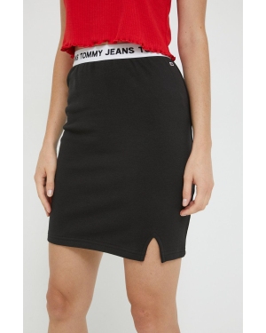 Tommy Jeans spódnica kolor czarny mini prosta