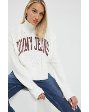Tommy Jeans sweter damski kolor biały lekki