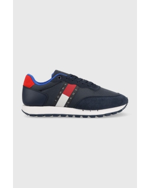 Tommy Jeans sneakersy EM0EM01136 TOMMY JEANS LEATHER RUNNER kolor granatowy