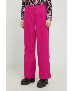 Noisy May spodnie damskie kolor fioletowy szerokie medium waist