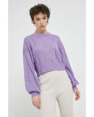 JDY sweter damski kolor fioletowy lekki